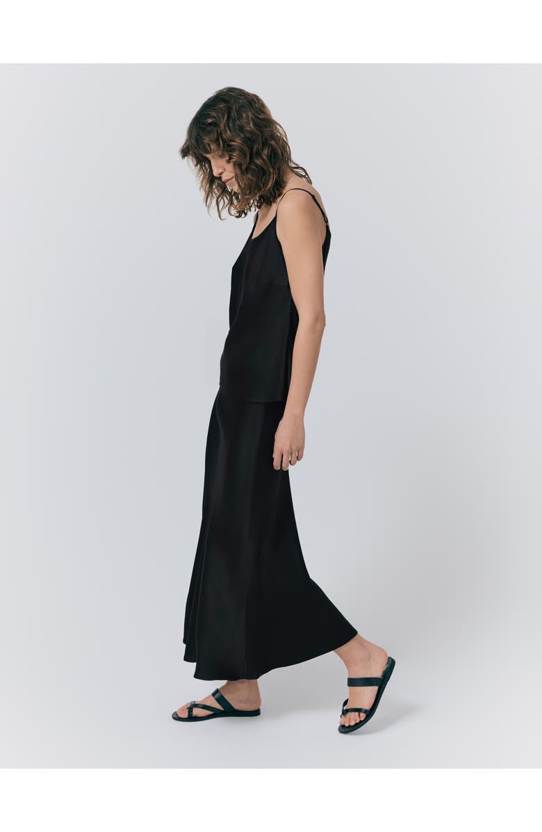 Ghost London Luna Satin Slip Skirt, Alternate, color, Black