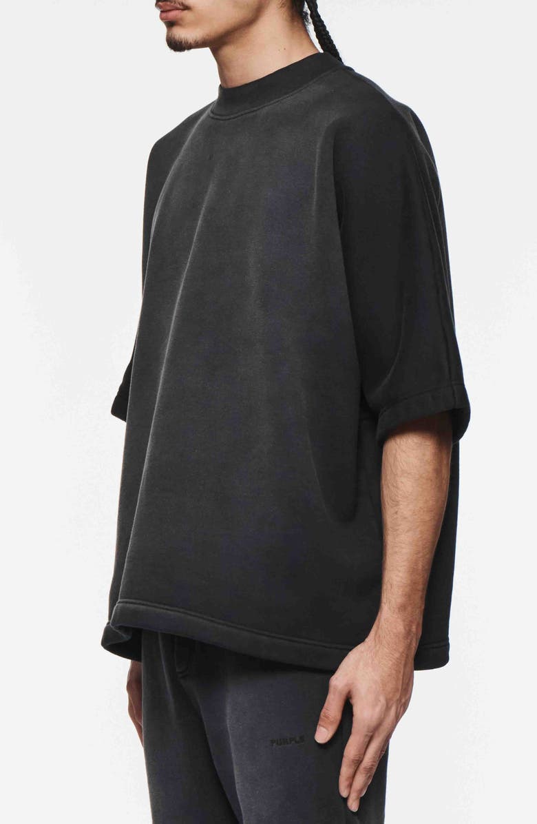 PURPLE BRAND Oversize Logo Cotton Fleece T-Shirt, Alternate, color, Black