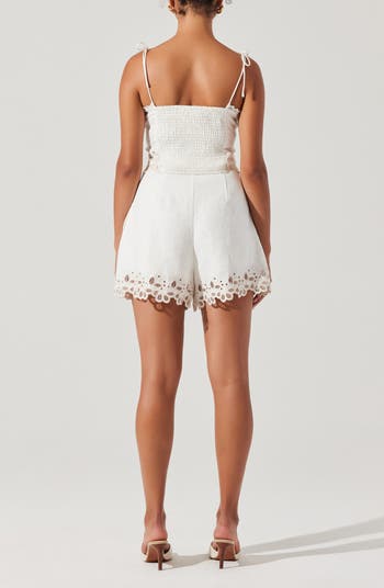 Kiya Eyelet Hem Linen Camisole