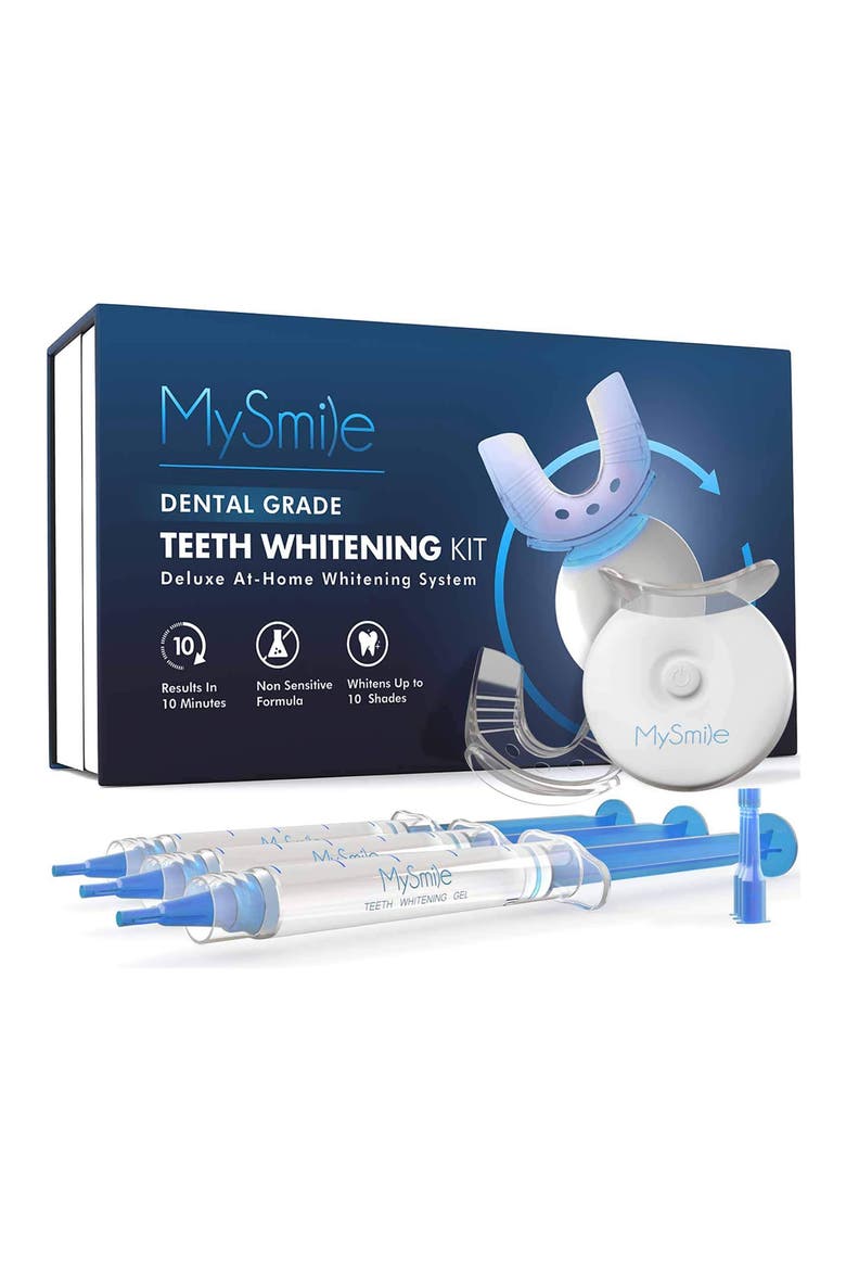 Teeth Whitening Kit with 5 LED Light, 18% CP Gel, Main, color, Blue