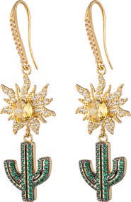 EYE CANDY LOS ANGELES Palm Springs Sun & Cactus Drop Earrings