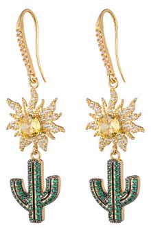 EYE CANDY LOS ANGELES Palm Springs Sun & Cactus Drop Earrings
