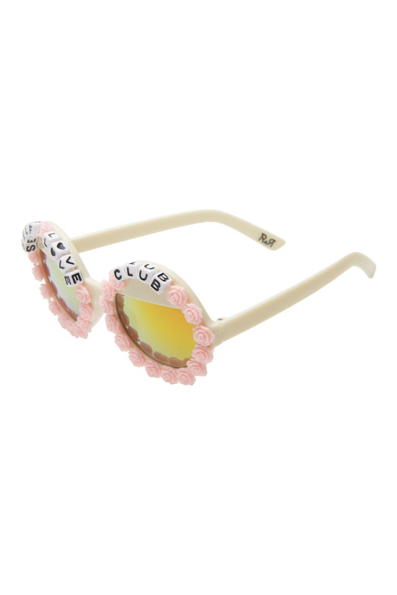 Self Love Club Round Sunglasses, Alternate, color, PINK/ ORANGE MIRRORED