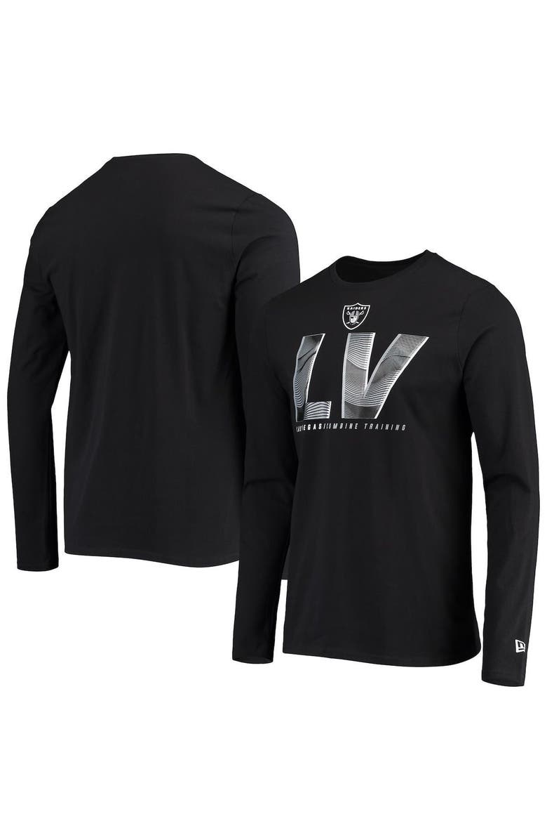 New Era Men's New Era Black Las Vegas Raiders Combine Authentic Static Abbreviation Long Sleeve T-Shirt, Main, color, 