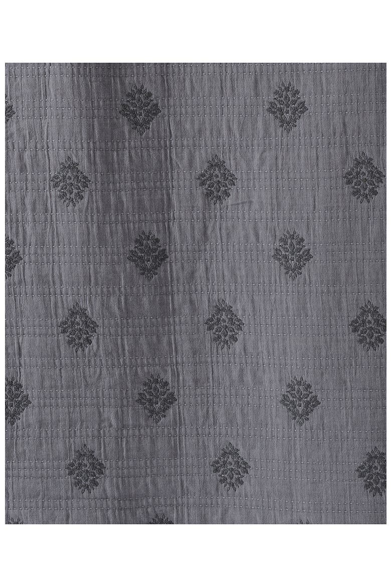 Embroidered Matelasse Pillow Sham, Alternate, color, Ultimate Gray Medallion Floral