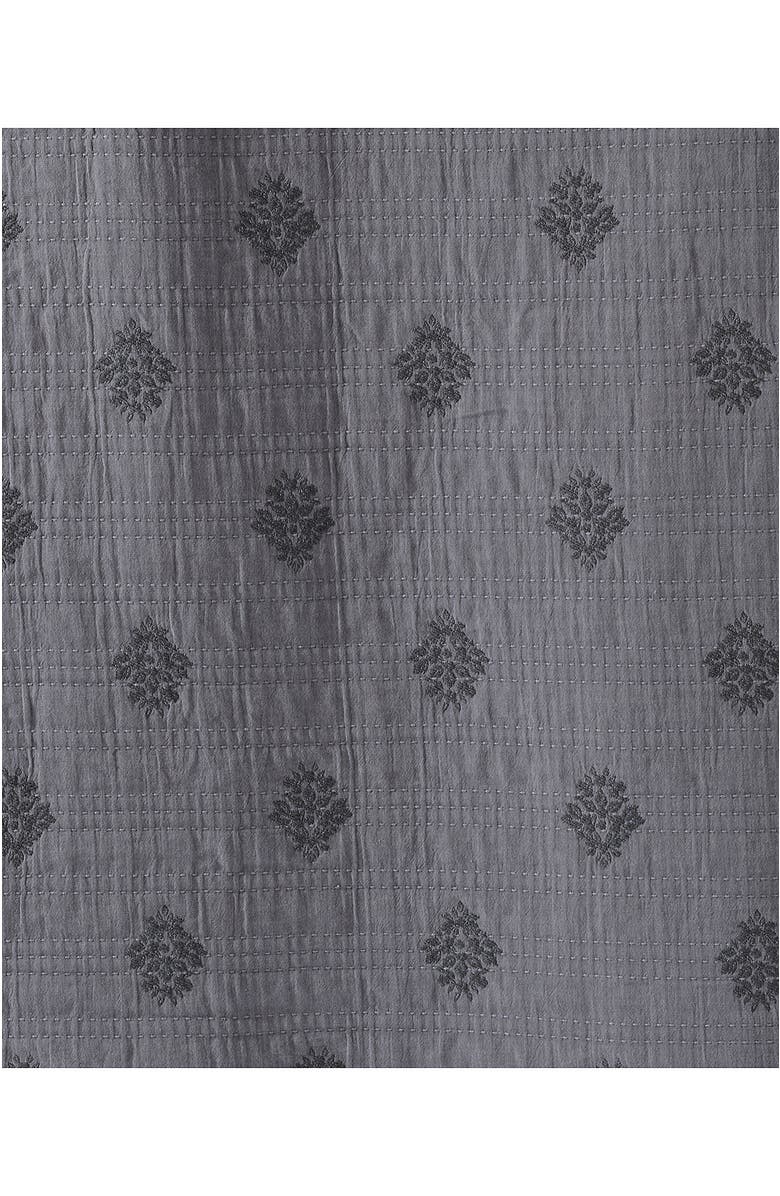 Lands' End Embroidered Matelasse Bed Coverlet, Alternate, color, Ultimate Gray Medallion Floral