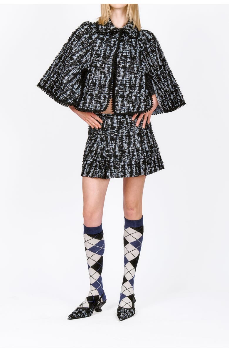 Anna Sui Cornflower Tweed Cape, Alternate, color, 