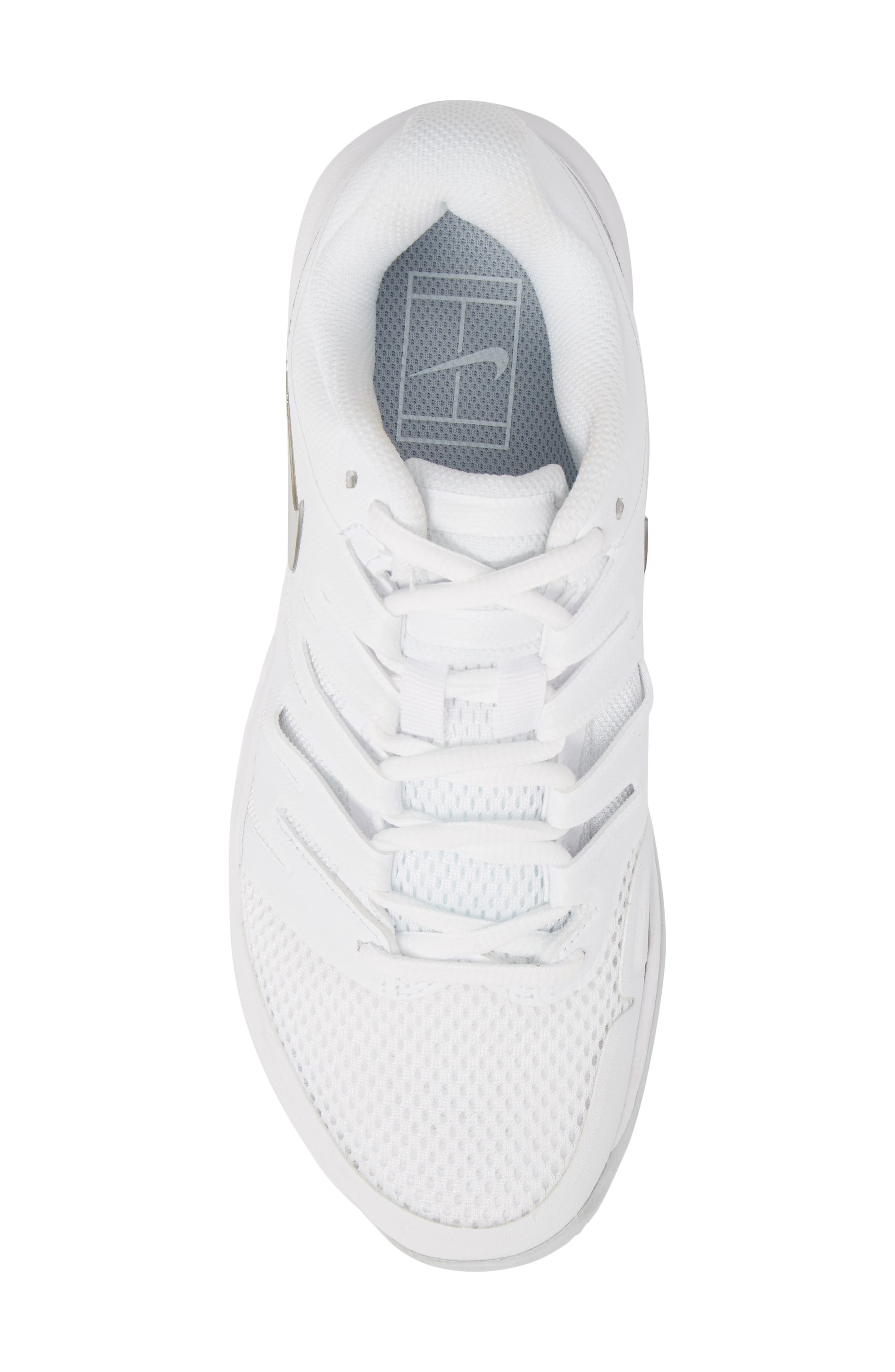 Nike Air Zoom Prestige HC Tennis Shoe, Alternate, color, White/ Metallic Silver