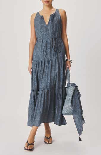 Splendid Iris Paisley Print Tiered Maxi Dress