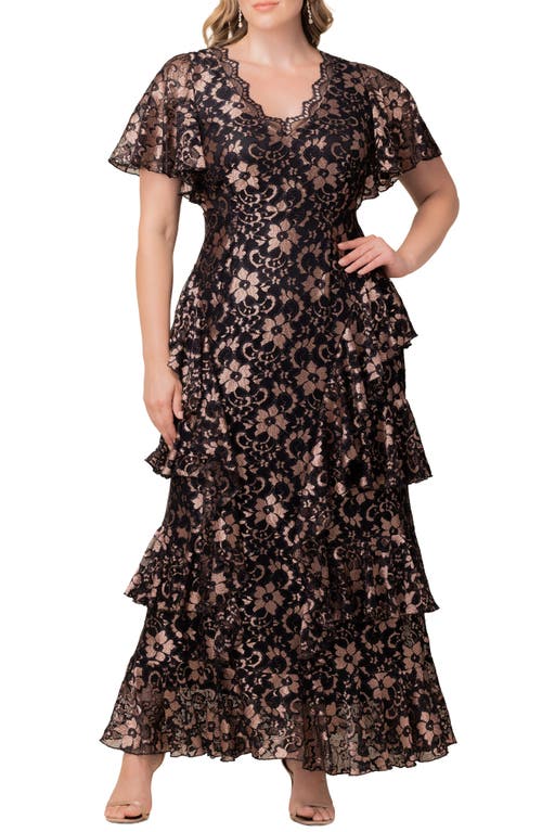 Kiyonna Mon Ange Tiered Lace Gown In Multi