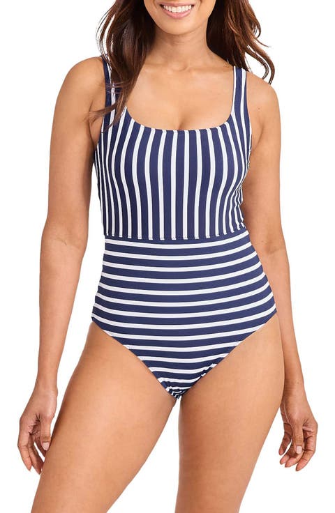 Coastline Stripe Reversible One-Piece Swimsuit