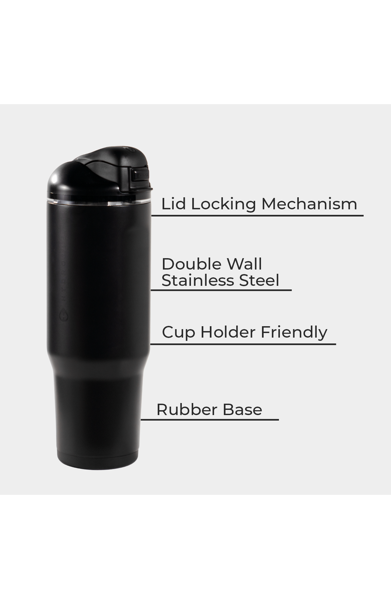 HydroJug Ease2o 32oz Insulated Stainless Steel Water Bottle With Dual Sip & Chug Lid, Alternate, color, Black