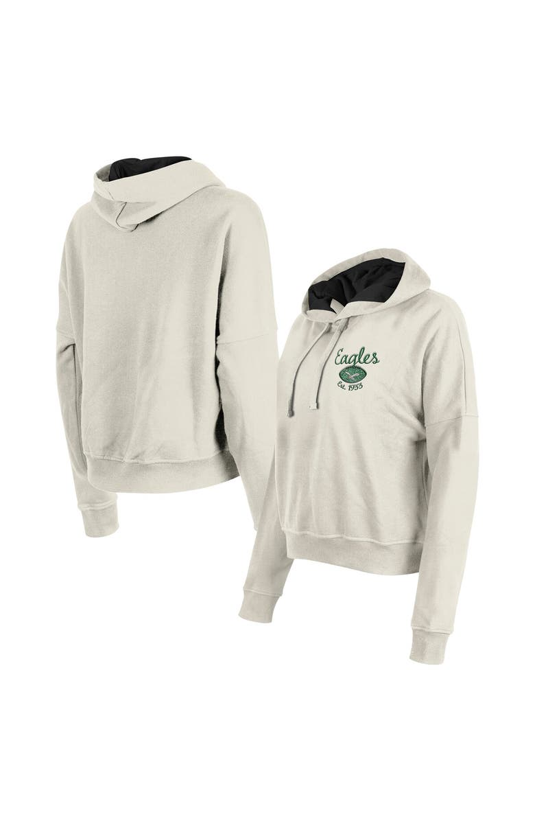 New Era Women's New Era Cream Philadelphia Eagles 3rd Down Historic Pullover Hoodie, Main, color, 