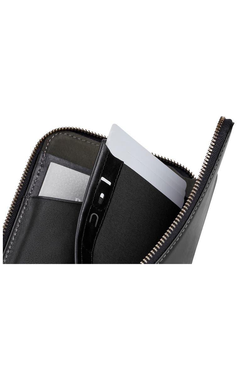 Leather Travel Folio, Alternate, color, BLACK