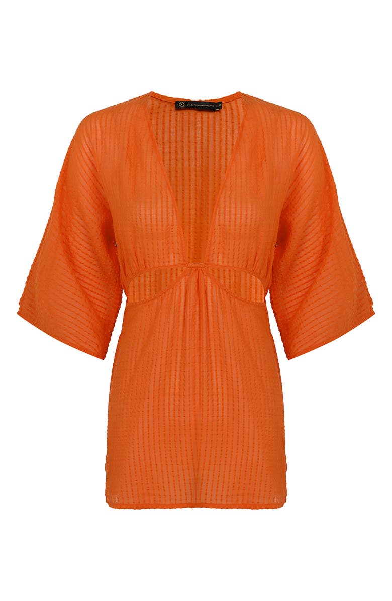 ViX Paula Hermanny Allie Cutout Cotton Cover-Up Dress, Alternate, color,