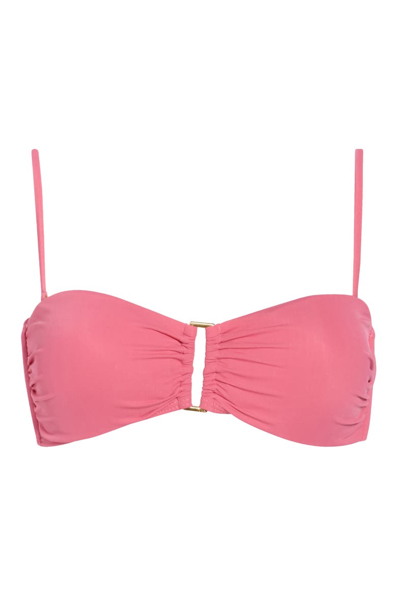 Square Bandeau Bikini Top, Alternate, color, PINK