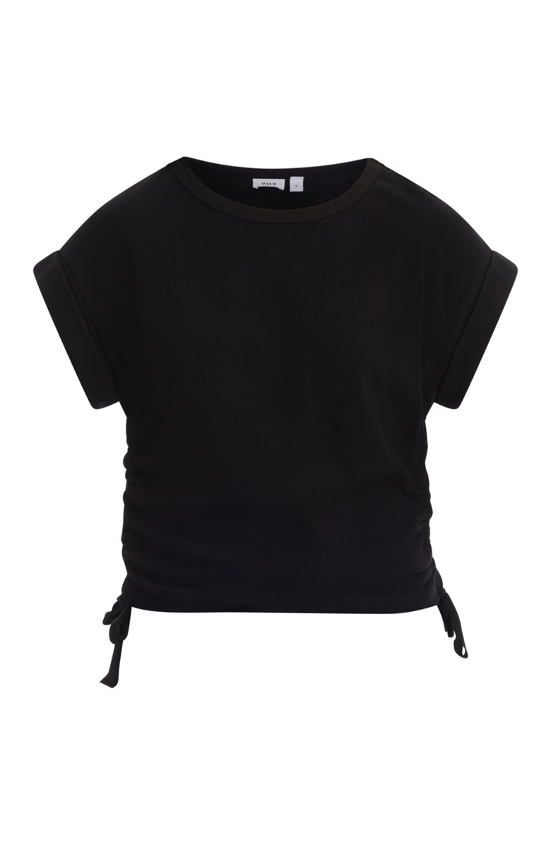 Wilt Round Neck Side Drawstrings Tee, Alternate, color, Black