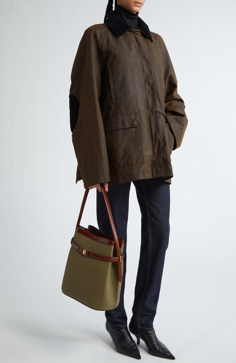 TOTEME Country Waxed Organic Cotton Jacket, Alternate, color, Bark