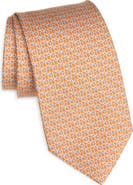 FERRAGAMO Cerchio Gancini Print Silk Tie