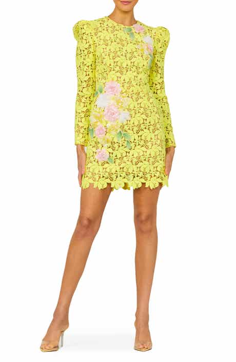 HELSI Angelina Floral Appliqué Long Sleeve Lace Cocktail Minidress
