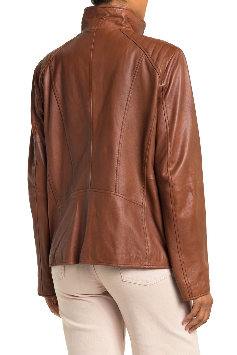 Fabian Leather Jacket, Alternate, color, COGNAC