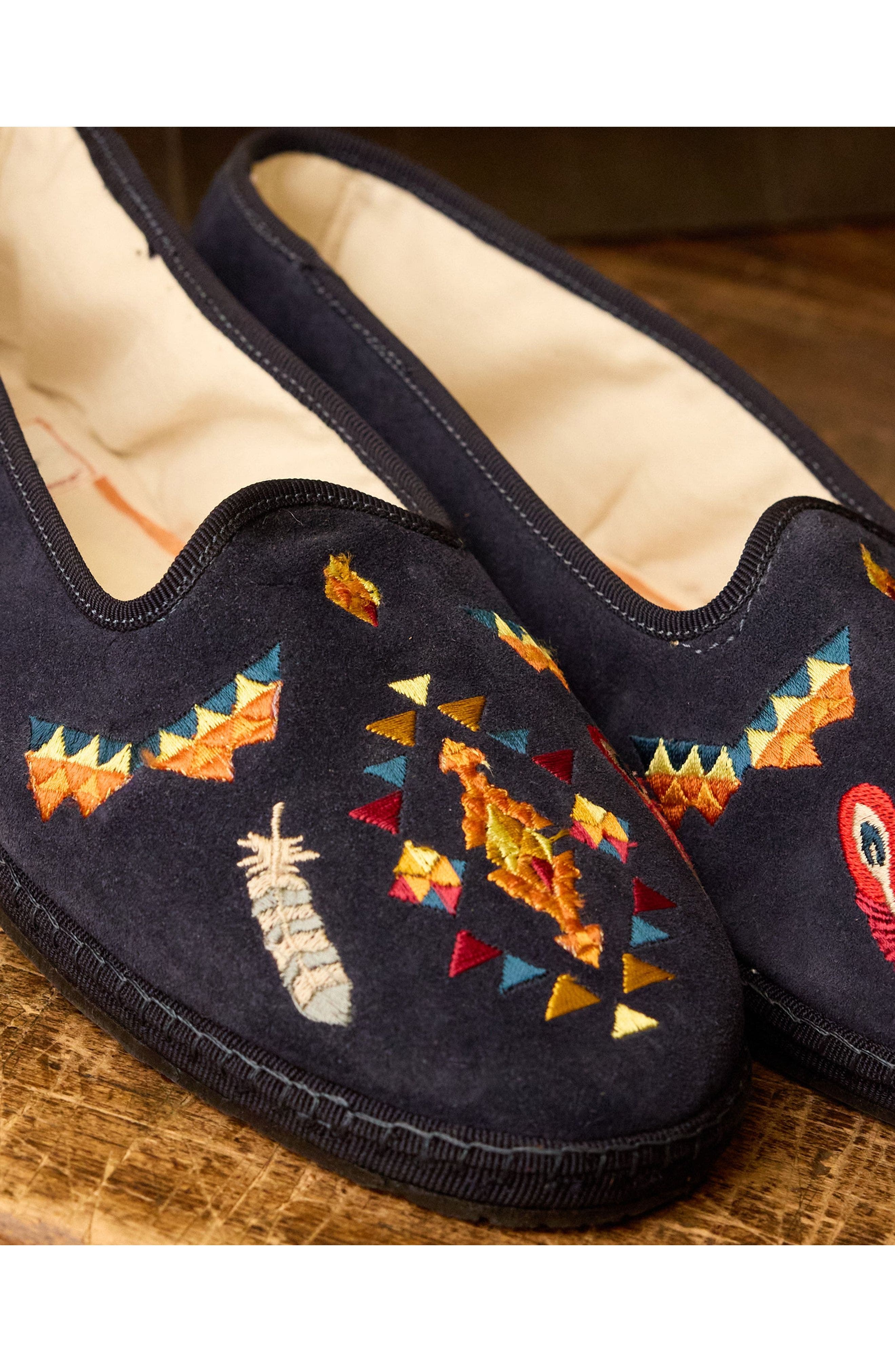 Frutate Friulane Suede Leather Embroidery, Alternate, color, NAVY BLUE