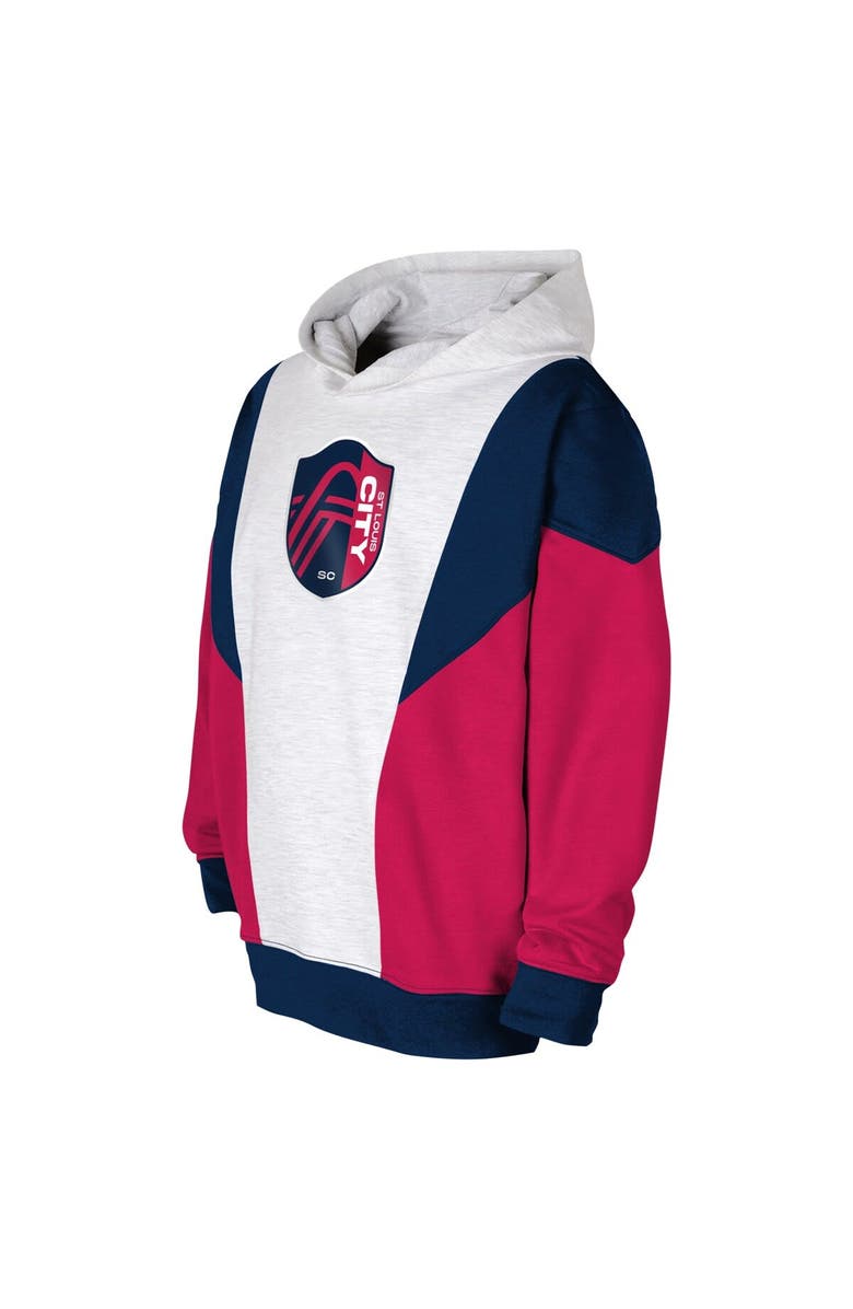 Outerstuff Youth Ash/Navy St. Louis City SC Champion League Fleece Pullover Hoodie, Alternate, color, 