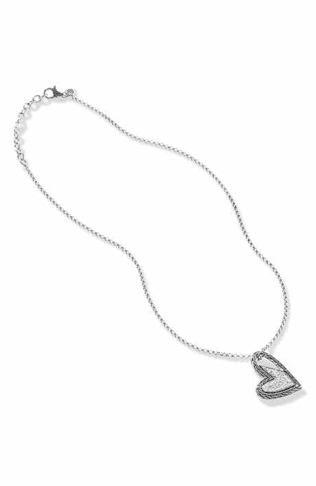 John Hardy Manah Pavé Diamond Heart Pendant Necklace