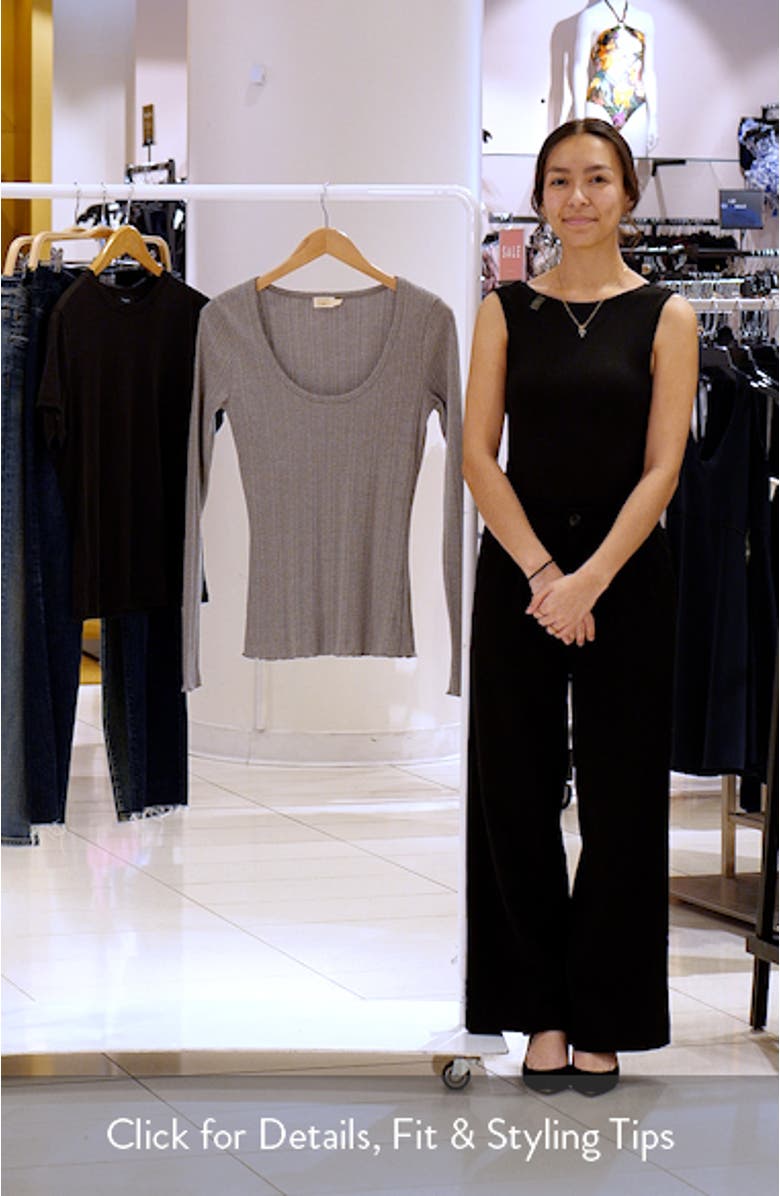 Paradise Pointelle Organic Cotton Blend Long Sleeve T-Shirt, sales video thumbnail