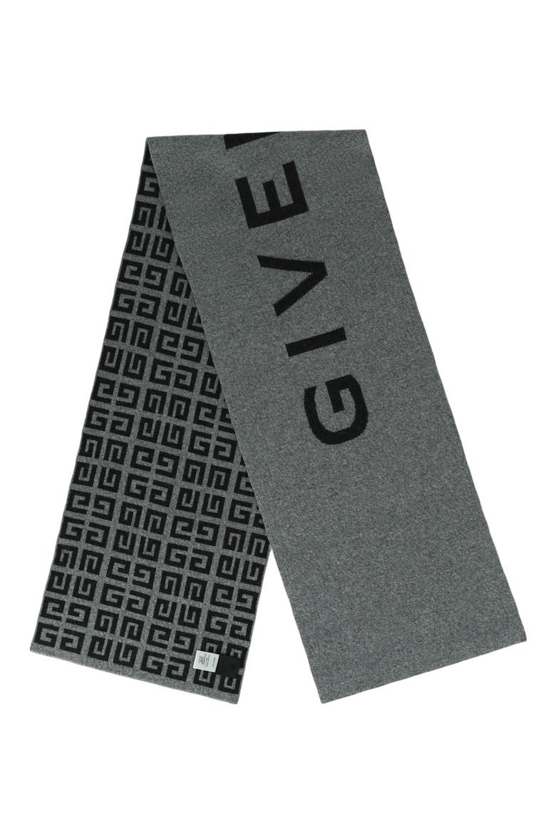 Double Face 4G Wool & Cashmere Scarf, Alternate, color, GREY MULTI