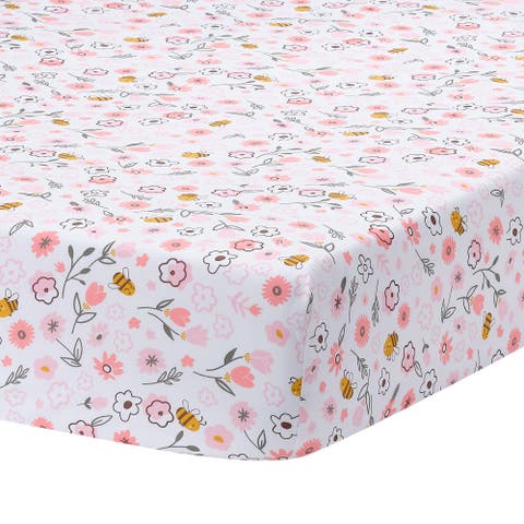 Little Garden 100% Cotton Floral Fitted Crib/Toddler Sheet