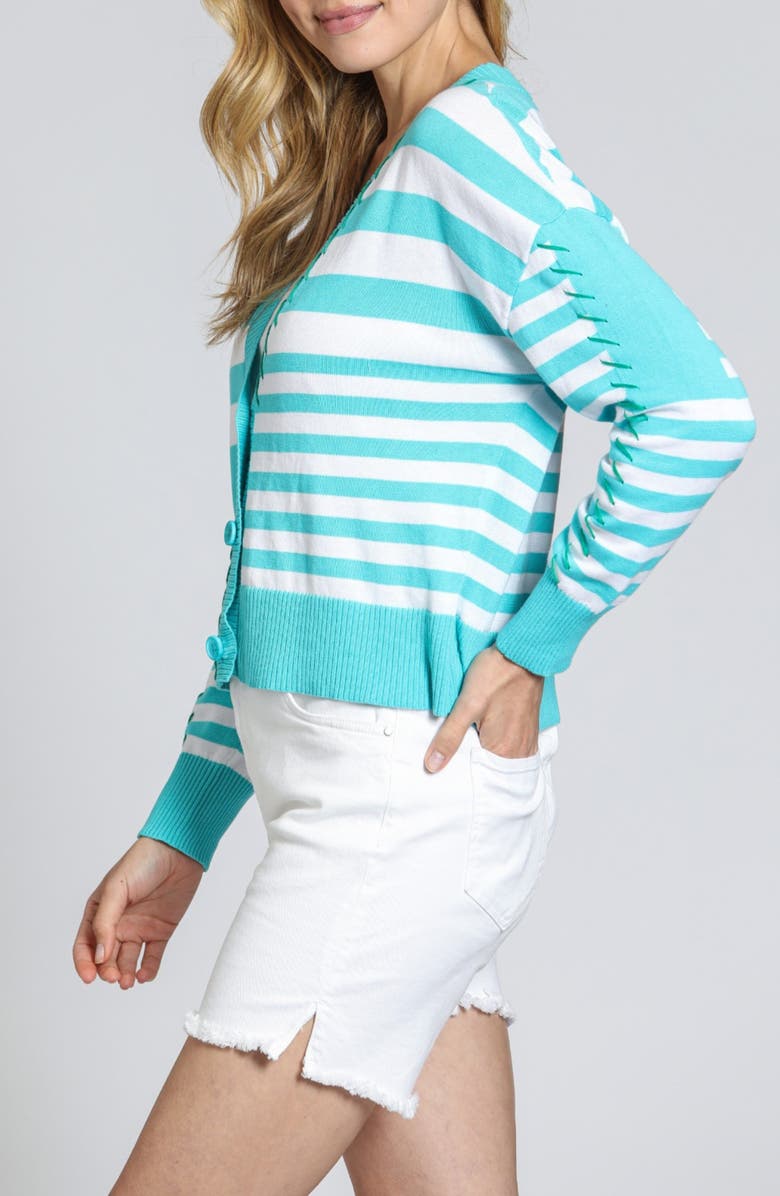 APNY Whipstitch Detail Stripe Cotton Cardigan, Alternate, color, 