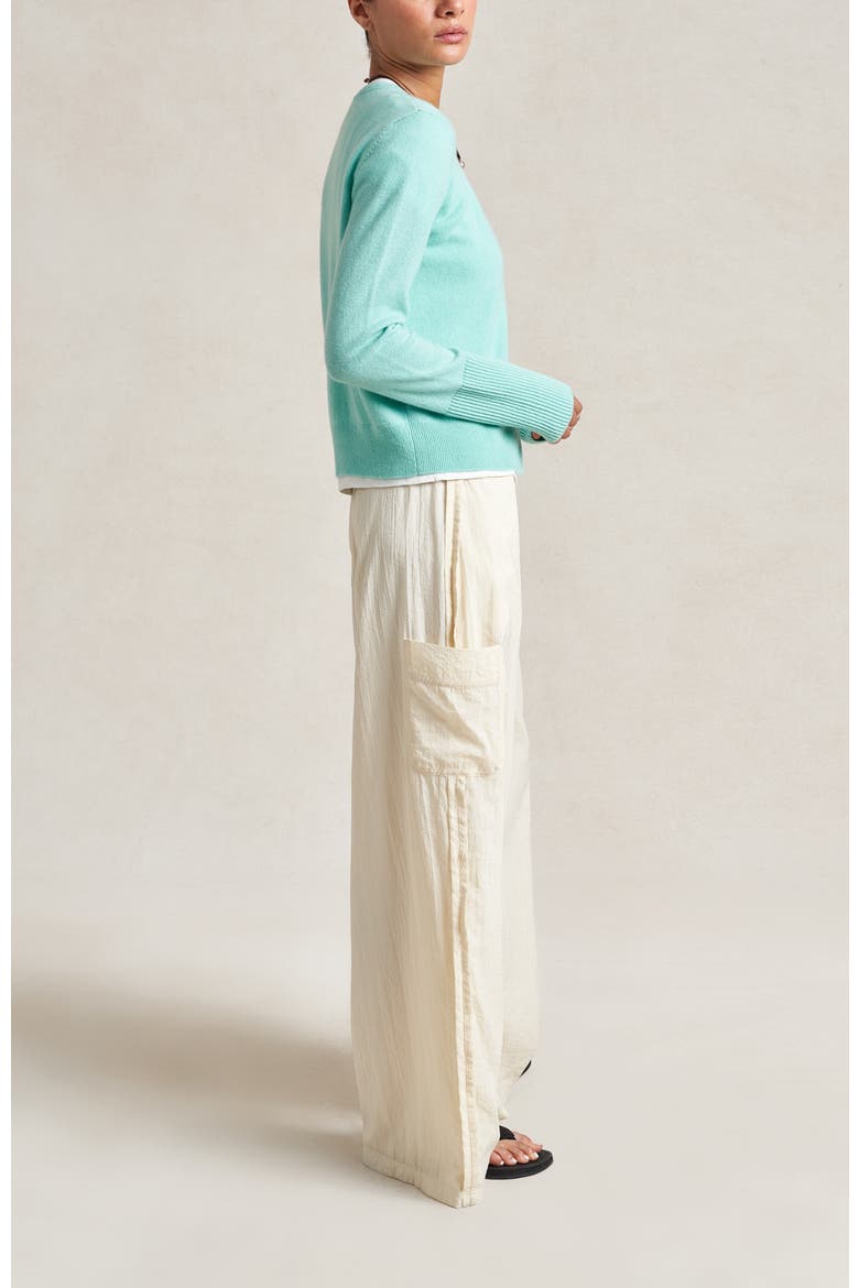 Solid Lean Lines Cardigan, Alternate, color, Aqua