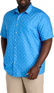 Harbor Bay by DXL Big & Tall Microfiber Sailboat Print Sport Shirt