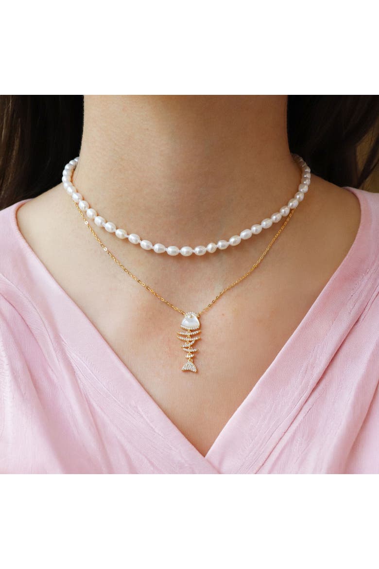 Coastal Pearl Necklace, Alternate, color, Sterling Silver