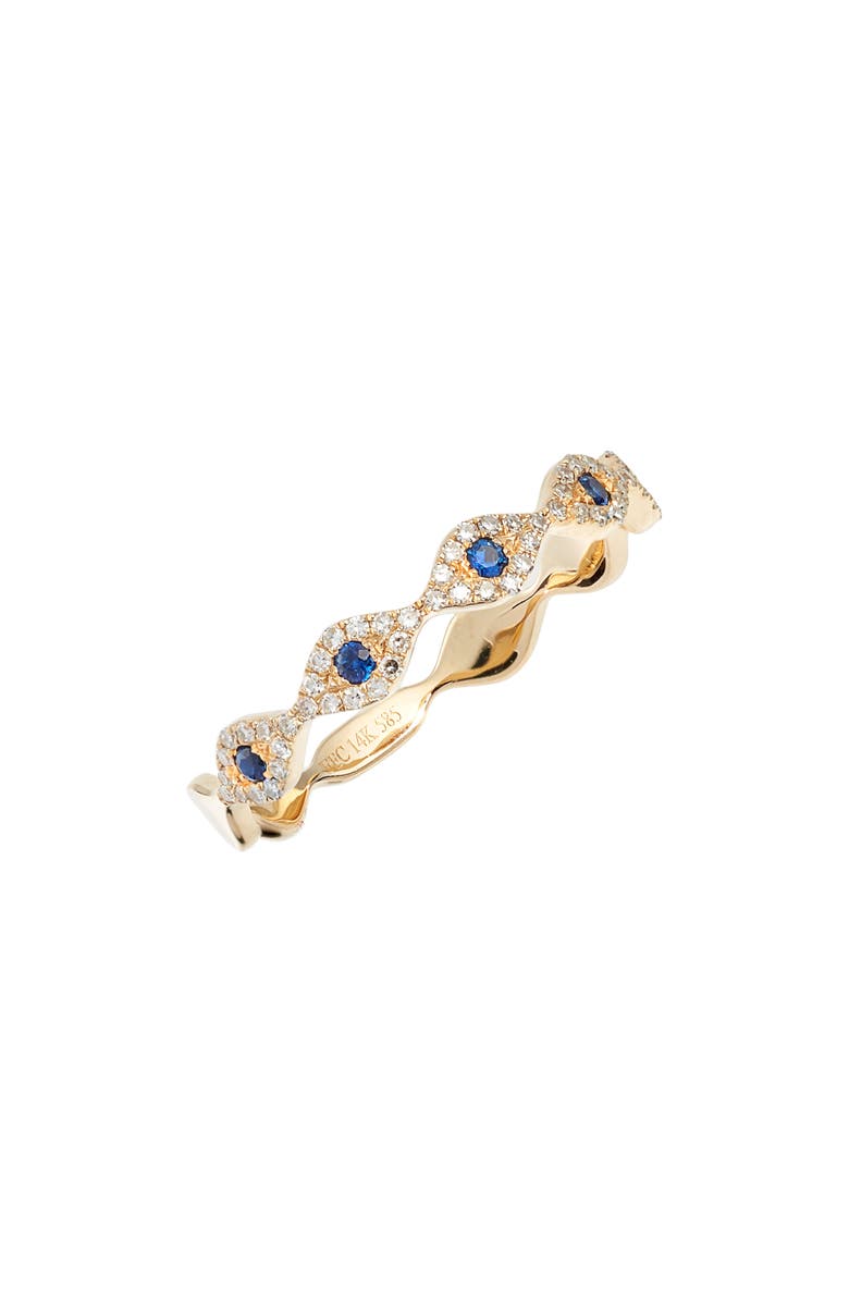EF Collection Evil Eye Diamond & Sapphire Stack Ring, Main, color, 