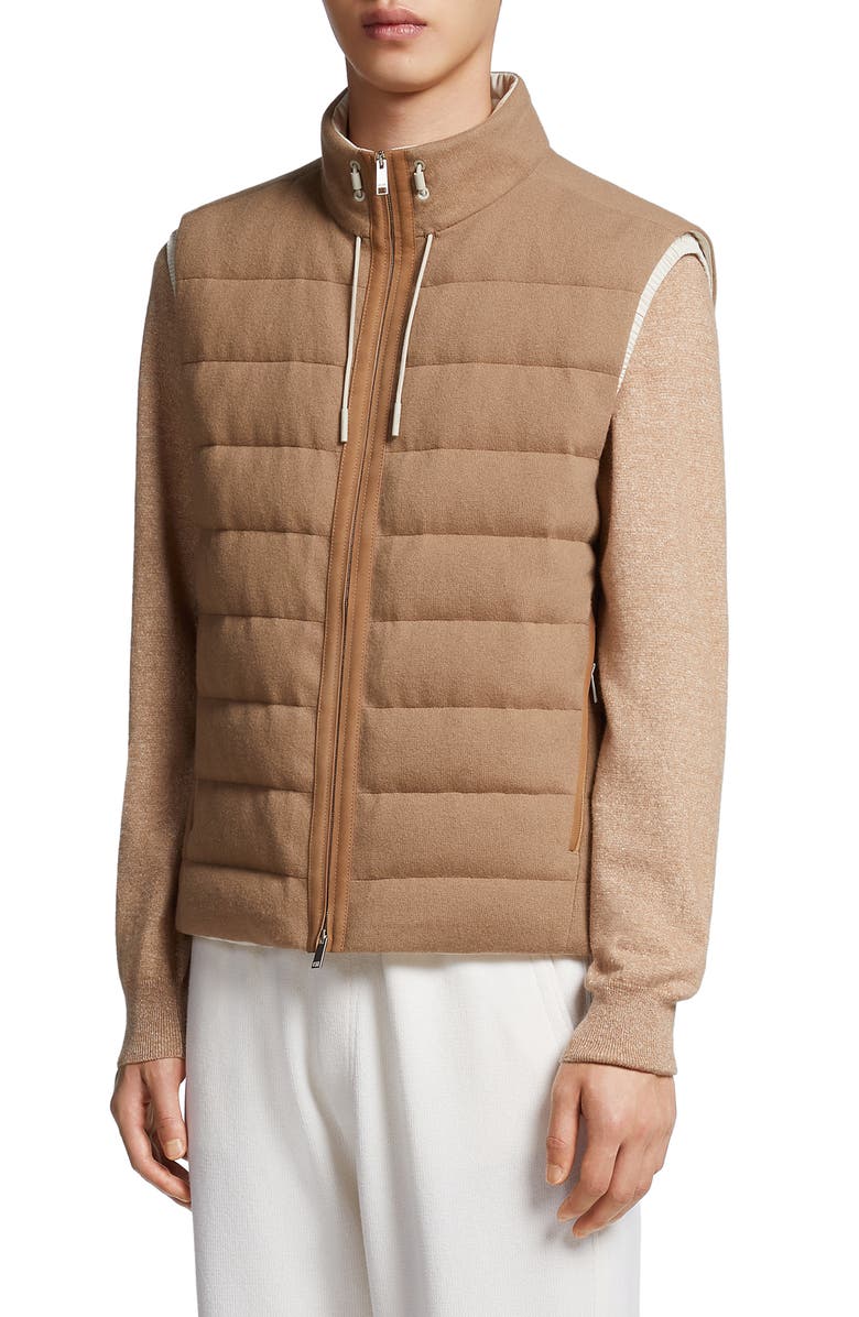 ZEGNA Oasi Elements Channel Quilted Cashmere Down Jacket, Main, color, 