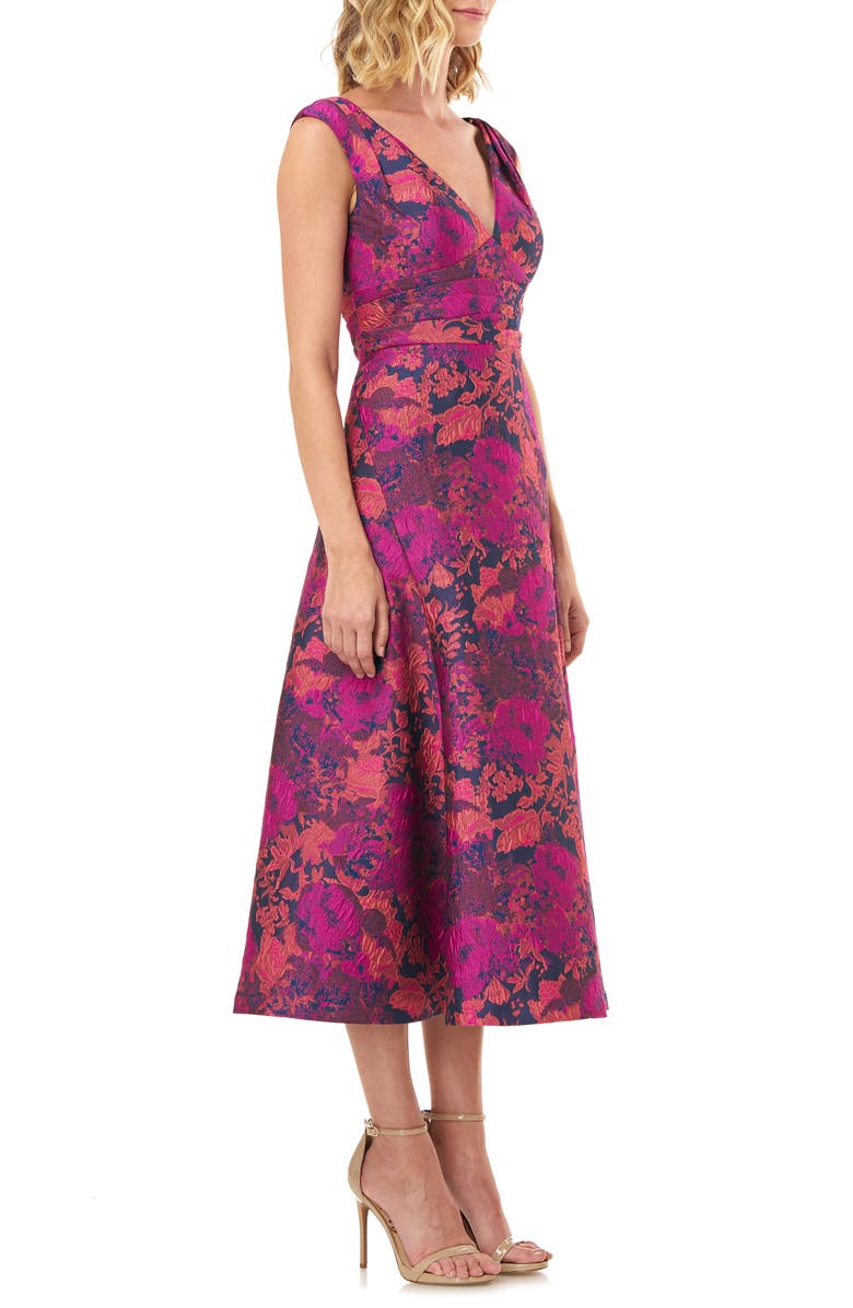 Kay Unger Jacquard Cocktail Dress, Alternate, color, 