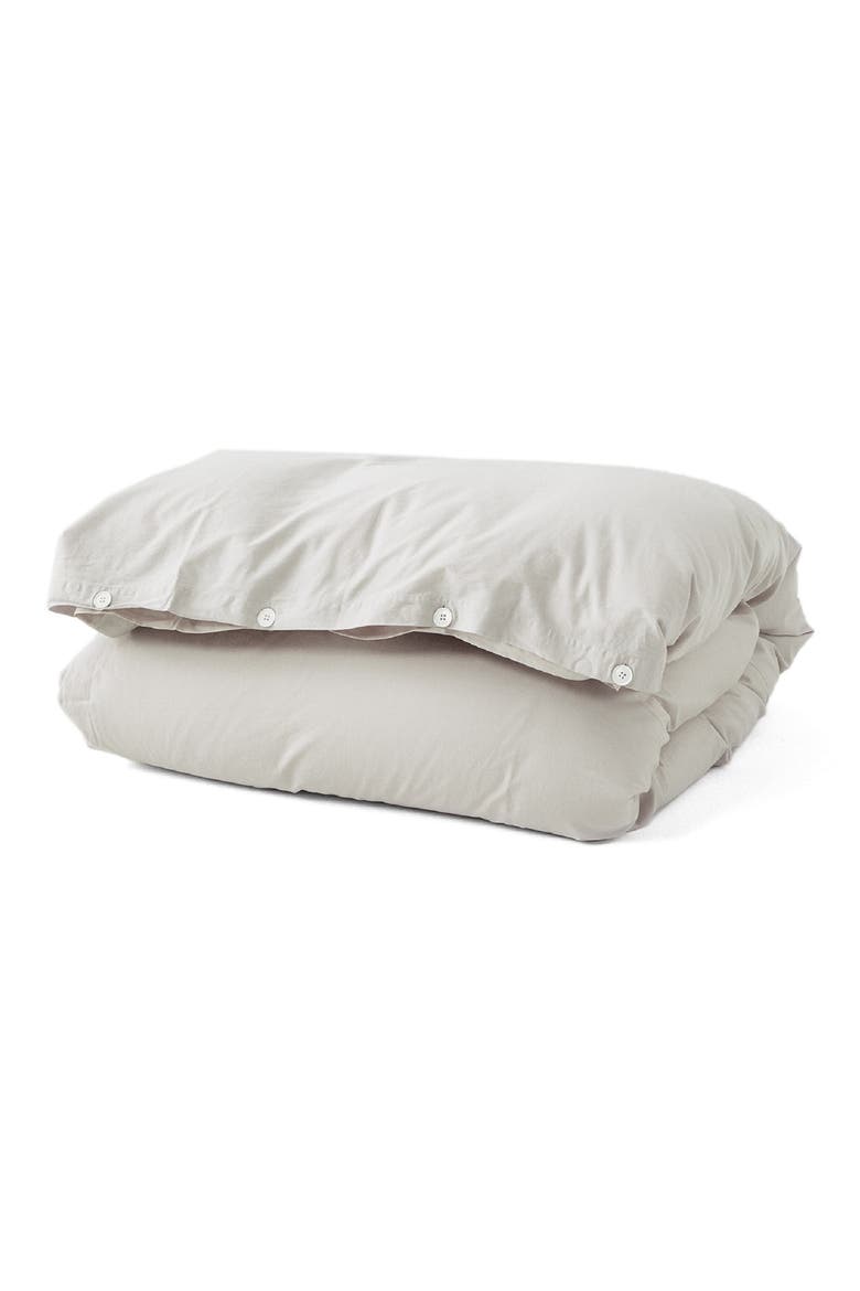 Organic Cotton Percale Duvet Cover, Main, color, SOFT GREY