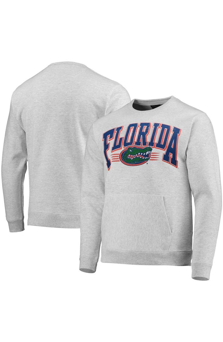 LEAGUE COLLEGIATE WEAR Men's League Collegiate Wear Heathered Gray Florida Gators Upperclassman Pocket Pullover Sweatshirt, Main, color, 