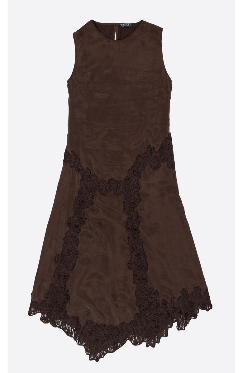 Bimba y Lola Lace Sleeveless Dress, Alternate, color, Dark Brown