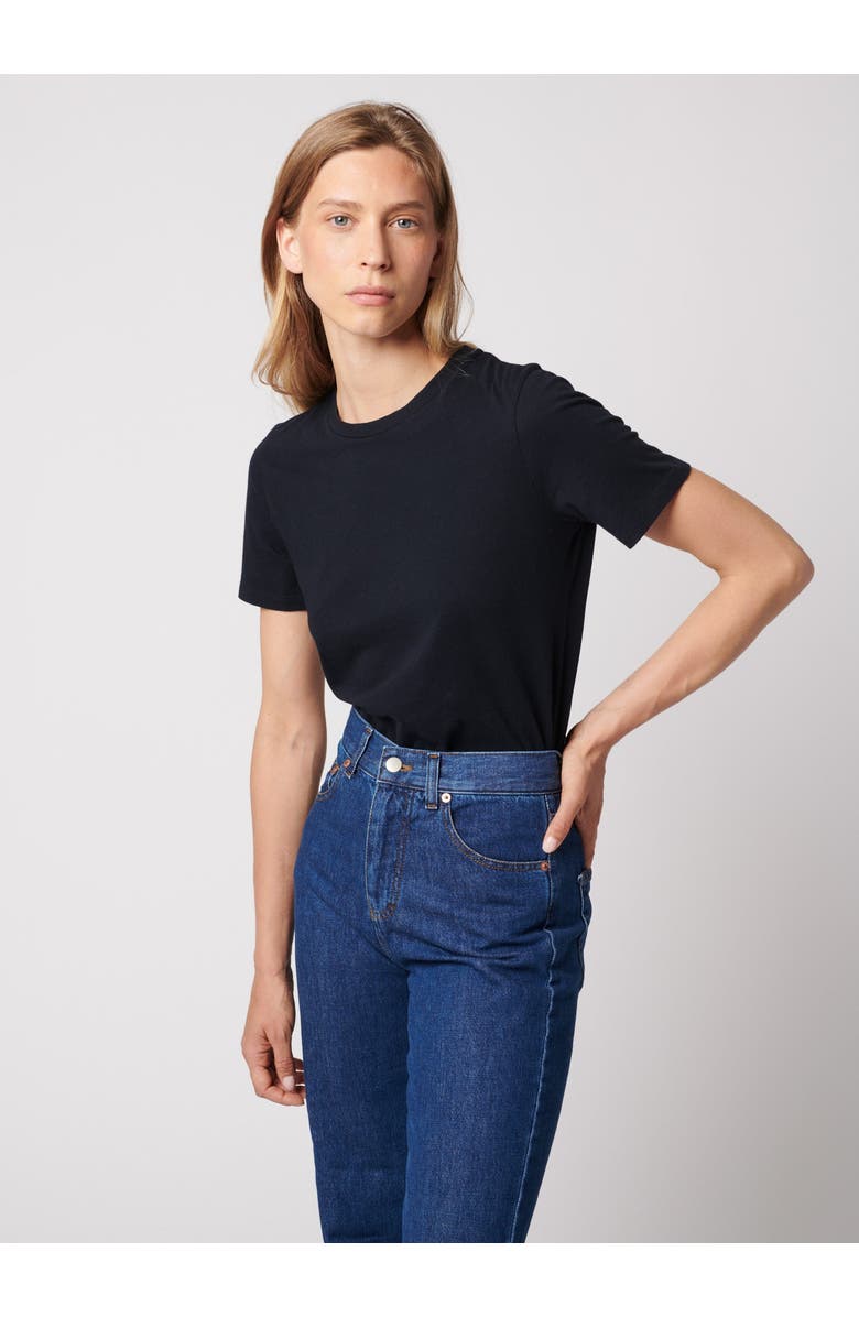 Majestic Filatures Cotton 'Silk Touch' Short Sleeve Crewneck T-Shirt, Alternate, color, Noir