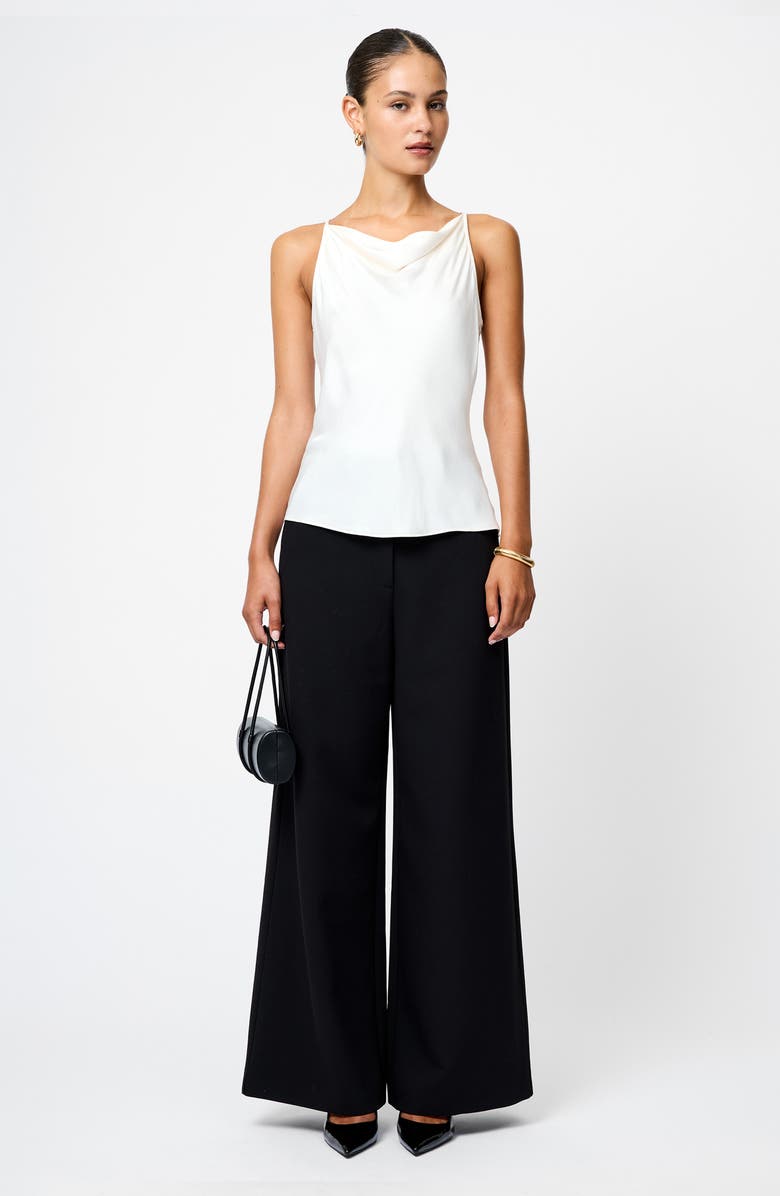 French Connection Ennis Satin Cowl Neck Top, Alternate, color, Porcelain Cream