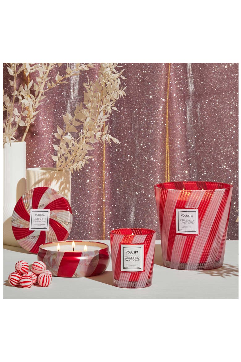 Crushed Candy 3-Wick Candle, Alternate, color, RED & WHITE