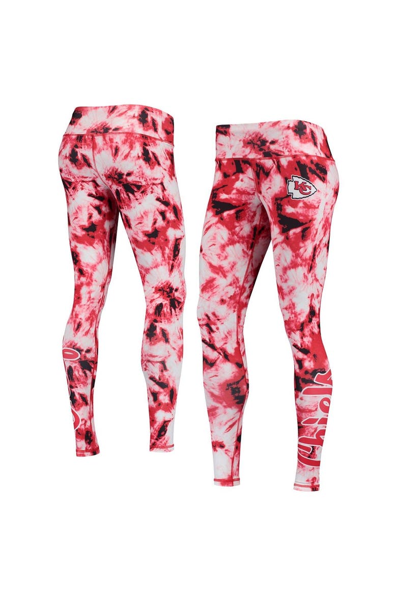 Women's FOCO Red Kansas City Chiefs Tie-Dye Leggings, Main, color, Red