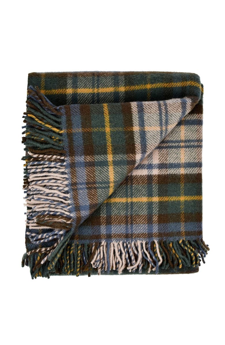 Prince of Scots Highland Tweeds New Wool Fluffy Throw, Alternate, color, Antique Dress Gordon