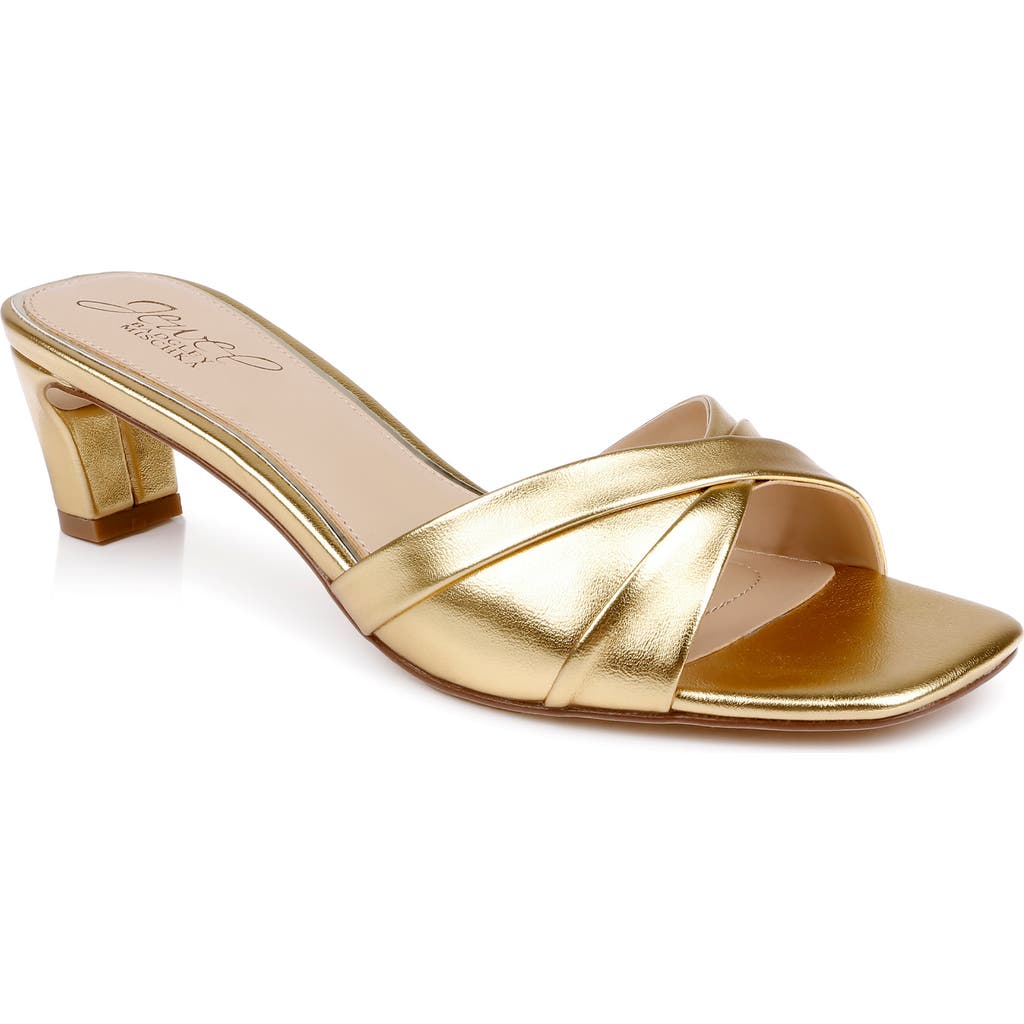 Jewel Badgley Mischka Paris Slide Sandal In Gold