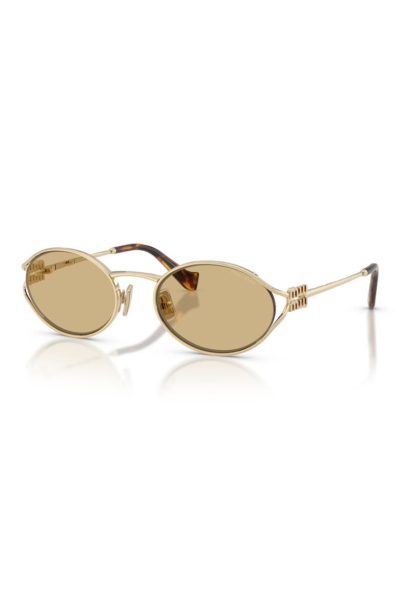 54mm Gradient Oval Sunglasses, Alternate, color, PALE GOLD / YELLOW