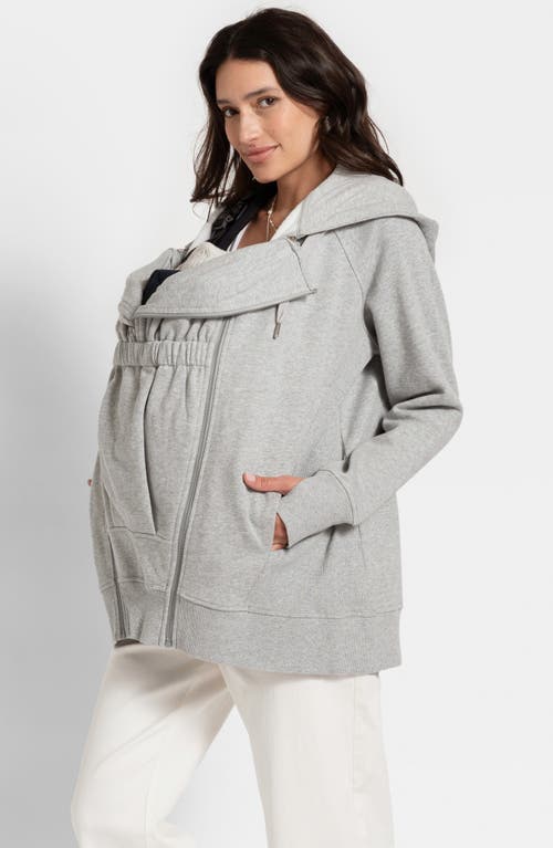 Shop Seraphine 3-in-1 Maternity Zip Hoodie In Grey Marl