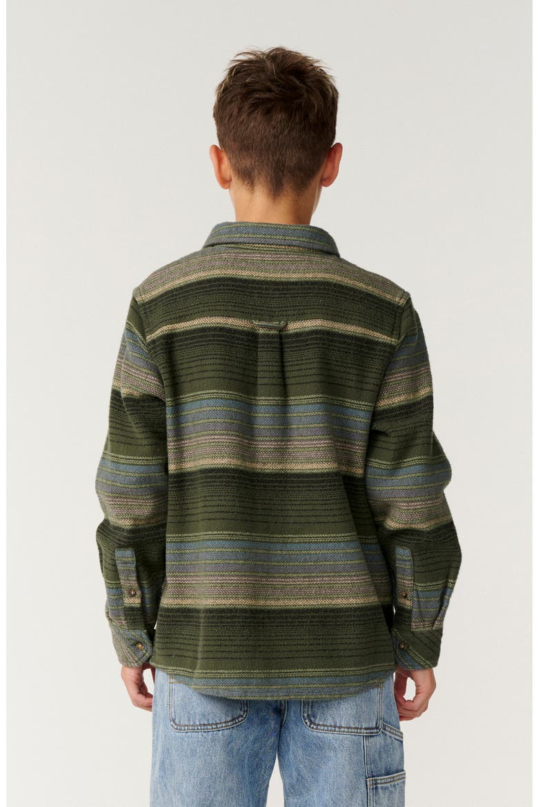 Kids' Baja Flannel Shirt, Alternate, color, DARK OLIVE